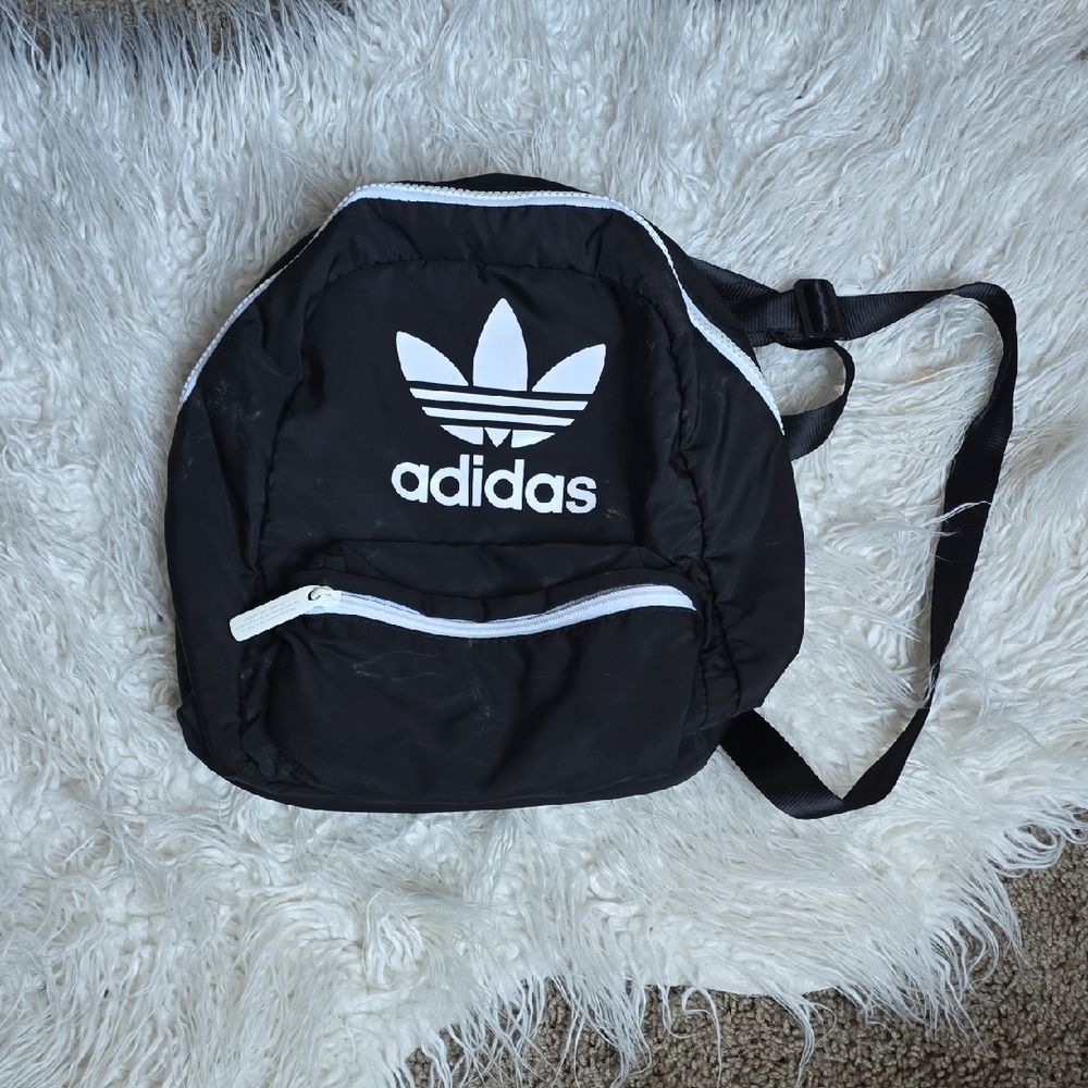 Adidas Black and White Logo Backpack